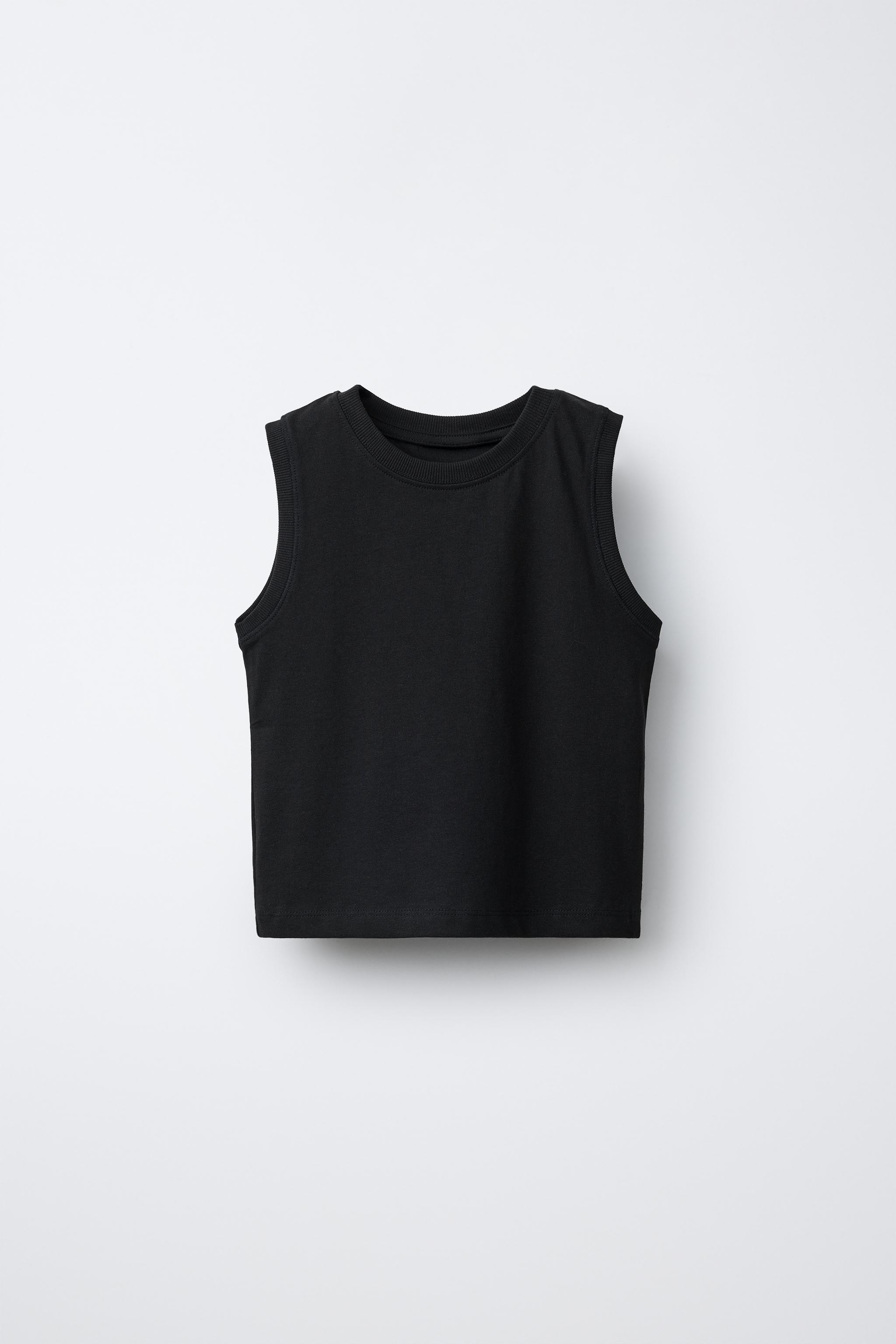 PLAIN SLEEVELESS T-SHIRT